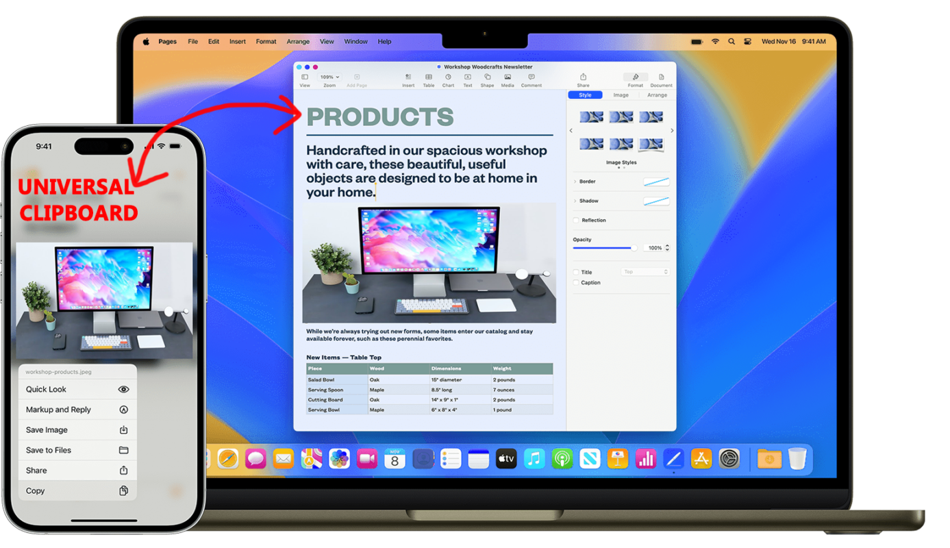 Universal Clipboard on iphone and mac